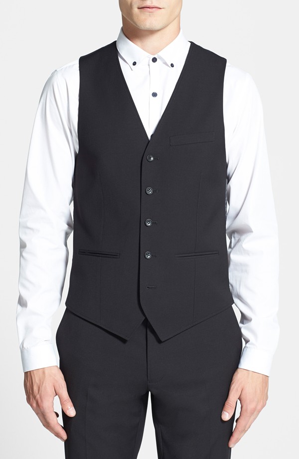 Topman Black Textured Vest